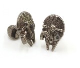 Butoni STAR WARS Millennium Falcon argintii metal + ambalaj cadou, Inox