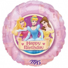 Balon folie 45cm printese Disney Happy Birthday, Amscan 12482 foto