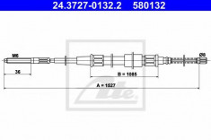 Cablu, frana de parcare VW GOLF Mk II 1.6 - ATE 24.3727-0132.2 foto