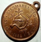 Medalie Norvegia Fanfara Scolara Muzica 1952, 27mm, 3 Ani
