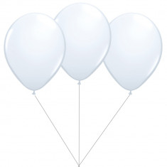Buchet din 3 baloane latex albe cu heliu, Gemar BB.G90.WHITE foto