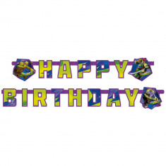 Banner decorativ pentru petrecere - 1.8 m, Happy Birthday cu Testoasele Ninja, Amscan 552471, 1 buc foto