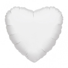 Balon folie alb metalizat inima - 45cm, Amscan 21626 foto