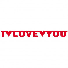 Banner decorativ pentru petrecere, I love you, Amscan 550237, 1 buc foto