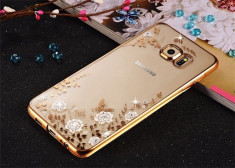 Husa Samsung S6 TPU Flower Gold foto