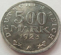 Moneda istorica 500 MARK / MARCI - GERMANIA, anul 1923 *cod 422 foto