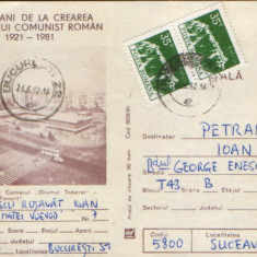 Intreg postal CP 1981,circulat -Bucuresti-Cartierul "Drumul Taberei",Com.Favorit
