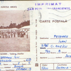 Intreg postal CP 1981,circulat - Nucsoara - Tabara elevilor,Judetul Arges