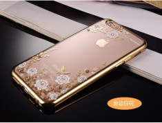 Husa iPhone 6 Plus 6S Plus TPU Flower Gold foto