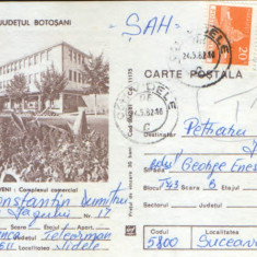 Intreg postal CP 1981,circulat - Saveni - complexul comercial, judetul Botosani