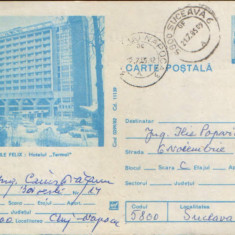 Intreg postal CP 1982,circulat - Baile Felix - Hotelul "Termal"