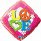Balon Folie 45 cm Love Peace Sign, Qualatex 29596