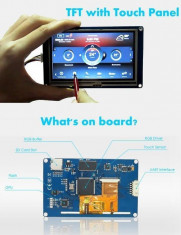 Ecran display 2.8&amp;quot; NEXTION XD HMI USART GPU serial cu Touch screen foto