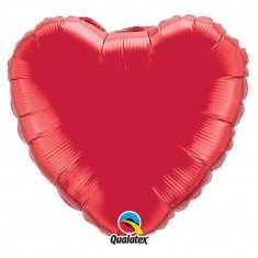 Balon folie metalizat inima ruby red - 91cm, Qualatex 12657 foto