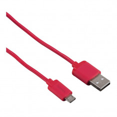 Cablu de date Super Soft Hama, USB-micro USB, Roz foto