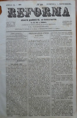 Reforma , ziar politicu , juditiaru si litteraru , an 2 , nr. 48 , 1860 foto