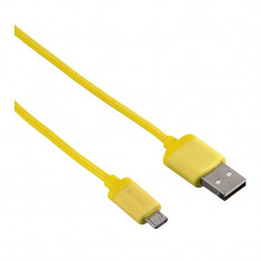 Cablu de date Super Soft Hama, USB-micro USB, Galben foto