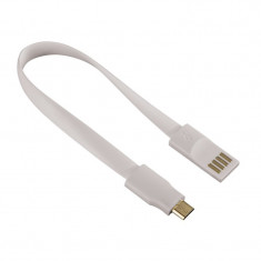 Cablu date/incarcare magnet Hama, USB-micro USB, Alb foto