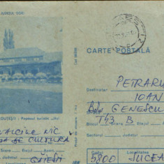 Intreg postal CP 1988 circulat - Comuna Dragutesti - Popasul turistic "Jiul"