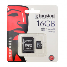 Aproape nou: Card de memorie Kingston MicroSDHC 16GB Class 10 + Adaptor SD foto