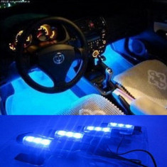 Lumini ambientale auto cu LED albastru foto