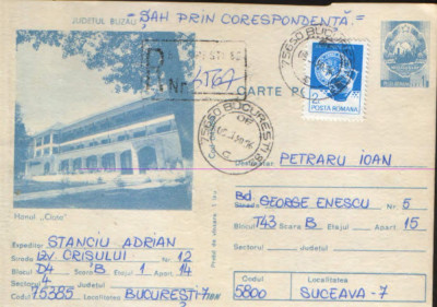 Intreg postal CP 1989 circulat - Hanul &amp;quot;Ciuta&amp;quot; , judetul Buzau foto