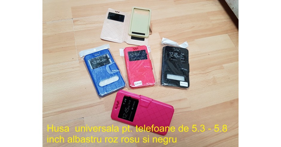 Husa universala pt. telefoane de 5.3 - 5.8 inch albastru roz rosu gold ...