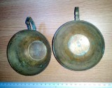 Cumpara ieftin LOT 2 CANI/ CESTI DIN METAL , FOARTE VECHI , UN FRUMOS DECOR