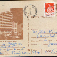 Intreg postal CP,1984 circulat - Baile Felix - Hotelul "Termal"