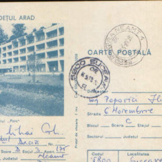 Intreg postal CP 1987 circulat - Moneasa - Hotelul "Parc"