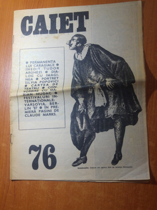 revista caiet- teatrul national stagiunea 1988- director radu beligan