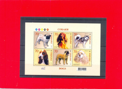 ST-178=UCRAINA 2007-Colita nestampilata de 8 timbre, tematica CAINI-MNH foto