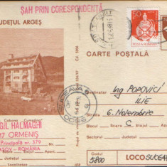 Intreg postal CP 1987 circulat- Valea Capra - Cabana "Cumpana"