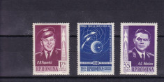 ROMANIA 1962 LP 547 PRIMUL ZBOR IN GRUP - VOSTOK 3 SI 4 SERIE MNH foto