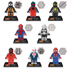 Set 8 minifigurine tip LEGO Marvel Comics, Spider-Man custom design, NOI foto