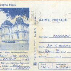 Intreg postal CP 1981 circulat - Rîmnicu Sarat - Sedilul politico administrativ
