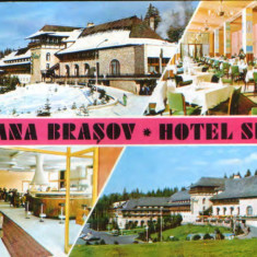 Ilustrata circulata 1978 - Poiana Brasov - Hotel Sport - colaj de imagini