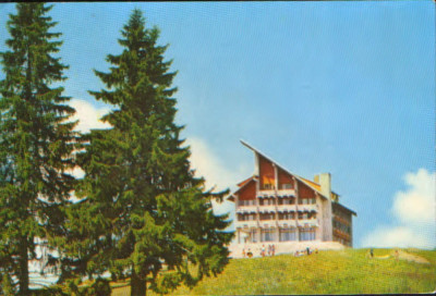 Ilustrata circulata 1969 - Predeal - Hotel Clabucet - Plecare - 2/scanuri foto