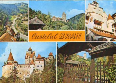 Ilustrata cu marca fixa circulata 1977 - Brasov- Castelul Bran colaj - 2/scanuri foto