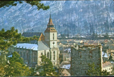Ilustrata circulata 1977 - Brasov - Biserica Neagra - 2/scanuri foto