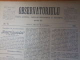 Ziarul obsevatoriulu octombrie 1883- politic,national economic si literar,sibiu