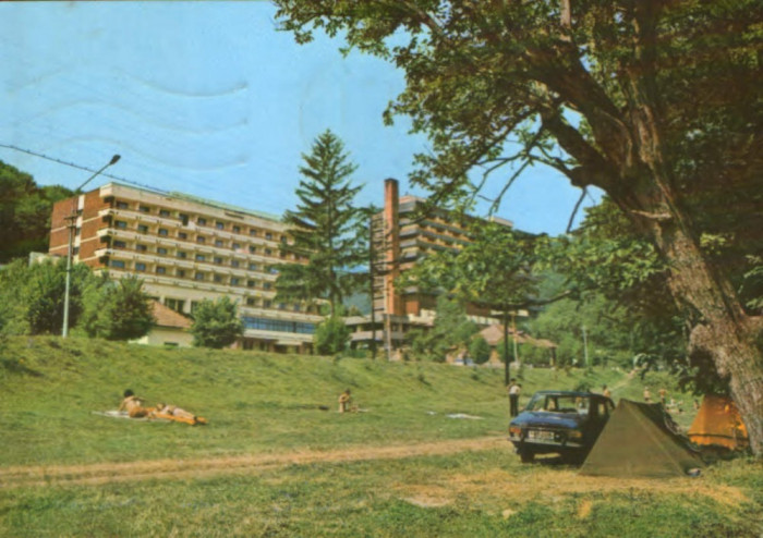Intreg postal ilustrat 1980 circulat - Caciulata - Complexul balnear