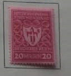 GERMANIA (REICH) 1922 &amp;ndash; STEMA ORASULUI MUNCHEN, timbru cu SARNIERA,VL5 foto