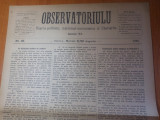 Ziarul obsevatoriulu august 1883-ziar politic,national economic si literar,sibiu