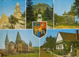 Intreg postal ilustrat 1975 circulat - Judetul Hunedoara - Colaj de imagini, Dupa 1950