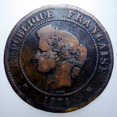 1.263 FRANTA CERES 5 CENTIMES 1874 K foto