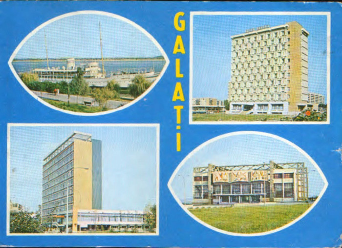 Intreg postal ilustrat 1981 circulat - Galati - Colaj de imagini