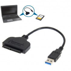 Cablu adaptor USB 3.0 la SATA 3 22 pini pt HDD / SSD hard disk laptop 2.5 inch