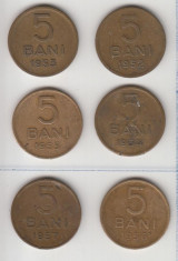 Set 5 bani 1952-1957 RPR, 6 monede, L 5.45 foto