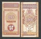 Bancnota Mongolia 20 Mongo 1993 UNC P-50, Necirculata
